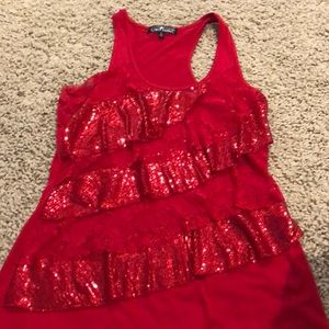 Red sparkly tank top